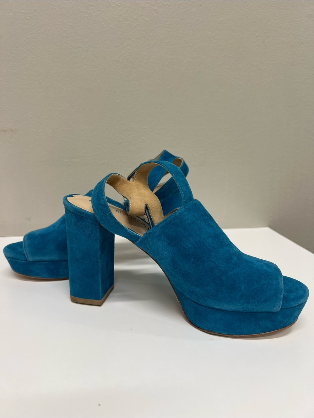 Via Spiga Teal Suede Sandals
